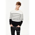 Wholesale Round Neck Striped Knit Men Sweater